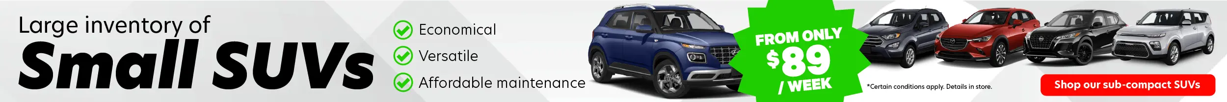 Price drop on our subcompact SUVs at Automobile En Direct