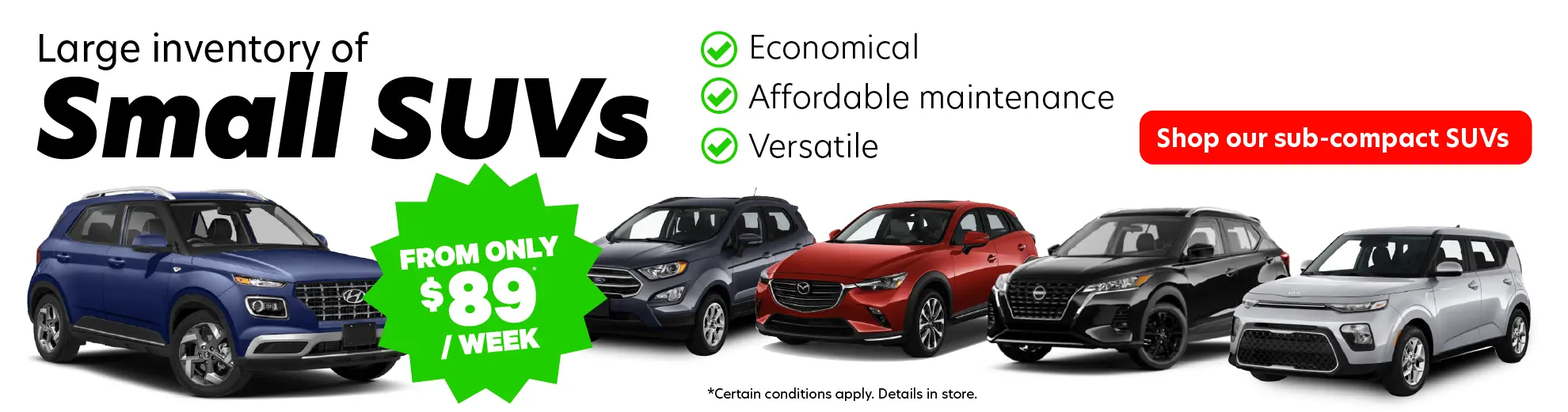 Price drop on our subcompact SUVs at Automobile En Direct