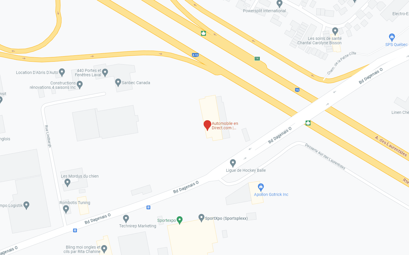 image google maps de la succursale Laval